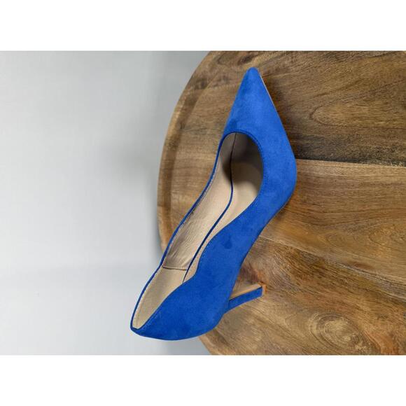 French Connection Royal Blue Suede Pointed Toe Heels Pumps Women’s US 10 NWB - Picture 10 of 11